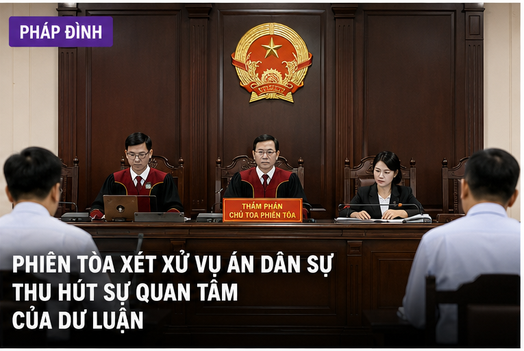 Phiên tòa xét xử vụ án dân sự thu hút sự quan tâm của dư luận